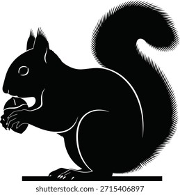 Ilustración vectorial de silueta de nuez para personajes de animales del bosque y diseños de naturaleza de otoño.