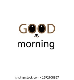 The squirrel eye on the good fonts. Good morning slogan concept. illustration vektor