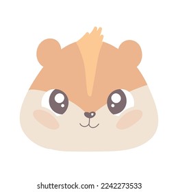 squirrel face cute animal icon isolated