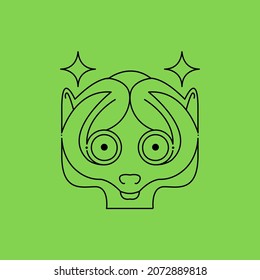 Squirrel Face Design Elegant Ilustrator