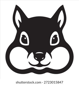 Squirrel face illustration vector of a silhouette