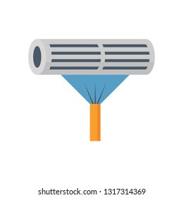 Squirrel fan cleaning vector icon, water spray used to wash dust and contaminants from fan blades. HVAC maintenance for airflow,  efficiency, cleaner air quality and disease prevention.