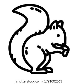 Squirrel Flat Icon Isolated On White Background