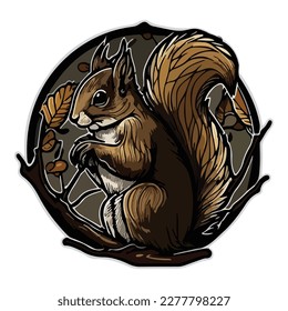 Squirrel Flat Icon Isolated On White Background