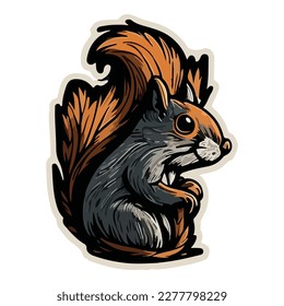 Squirrel Flat Icon Isolated On White Background