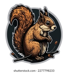 Squirrel Flat Icon Isolated On White Background