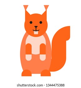 Squirrel flat illustration on white