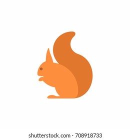 Squirrel in flat style on white background