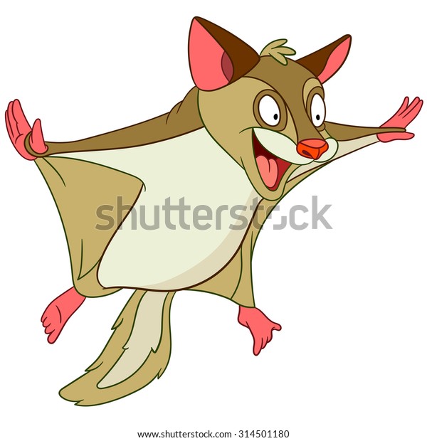 Squirrel Flying Cartoon Character Isolated On Stock Vector (Royalty ...