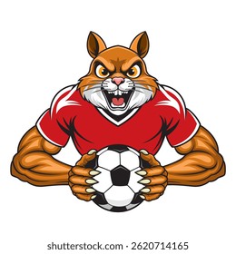 squirrel football mascot vector illustration design