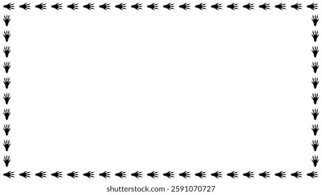 Squirrel footprint frame border isolated