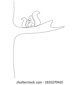Squirrel forest animal on white background. Vector illustration