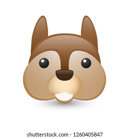 Ardilla Bosque Animales de montaña Ilustración de emoji Cara Vector Diseño de arte 