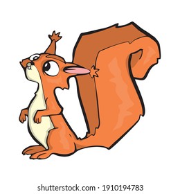 Squirrel Friendly Cute forest animal Cartoon. Vector illustration