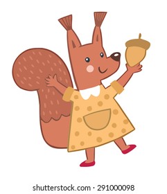squirrel. funny character in a children's style