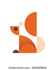 Squirrel Geometric Animal Vector Design