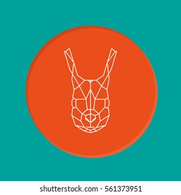 Squirrel geometric head icon. Vector illustration. 