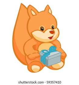 Squirrel with a gift