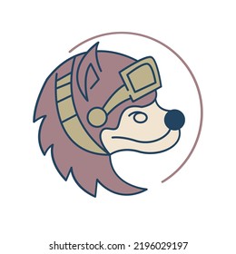 Squirrel with glasses logo design template, simple modern design.