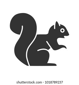 Squirrel glyph icon. Chipmunk. Silhouette symbol. Negative space. Vector isolated illustration