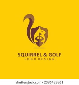 squirrel and golf logo, squirrel logo