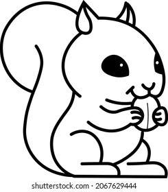 Squirrel, hand drawn, cartoon vector isolated illustration. Concept for logo, print, cards
