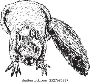 Squirrel - hand drawn realistic vector critter illustration