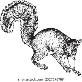 Squirrel - hand drawn realistic vector critter illustration