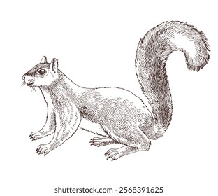 Squirrel hand drawn vector illustration