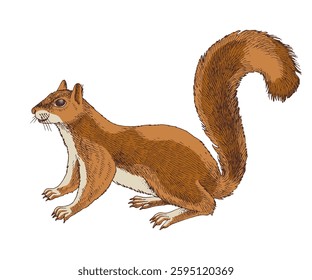 Squirrel hand drawn vector illustration