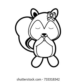 squirrel happy cute animal cartoon icon image