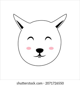 Squirrel head animal vector icon isolated on white wild zoo linear doodle sketch drawing outline  