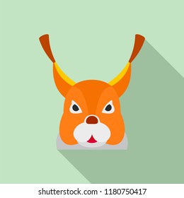 Squirrel head icon. Flat illustration of squirrel head vector icon for web design