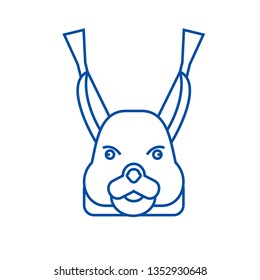 Squirrel head line icon concept. Squirrel head flat  vector symbol, sign, outline illustration.