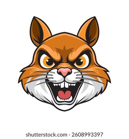 squirrel head mascot vector illustration angry squirrel design