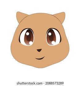 Squirrel head with a slightly smiling expression