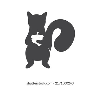 Squirrel Holding an Acorn visualized with Silhouette Style