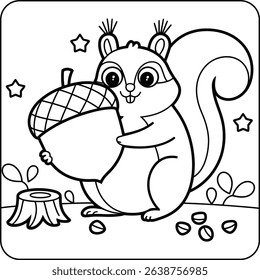 Squirrel Holding a Giant Acorn