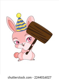 Squirrel Holding Signboard Birthday Vector