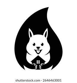 squirrel home house mortgage logo design vector icon template