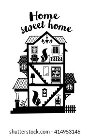 Squirrel house print on t-shirt