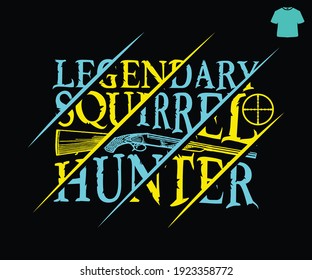 Squirrel Hunter t-Shirt Design Vector