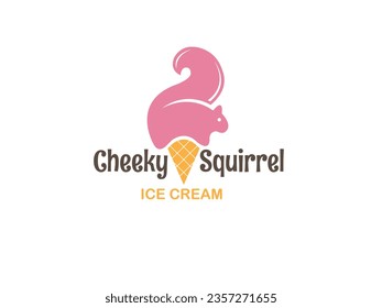 Eichhörnchen-Eis-Logo-Design 