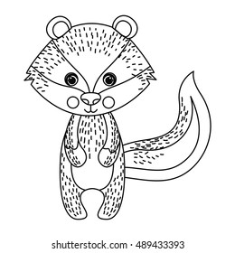 Squirrel icon. Animal cartoon and nature theme. Isolated and drawn design. Vector illustration