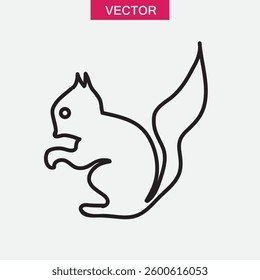 squirrel icon Black line art vector, trendy style illustration for web and app..eps
