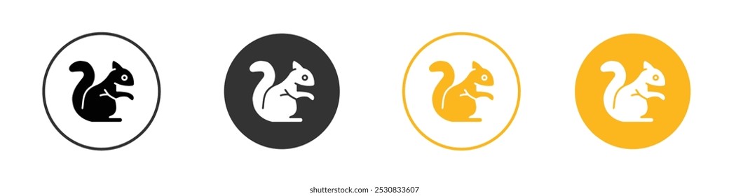 squirrel icon black and white vector outline sign