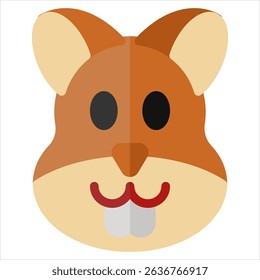 Squirrel icon in color fill. Flat Style. Isolated on White Background