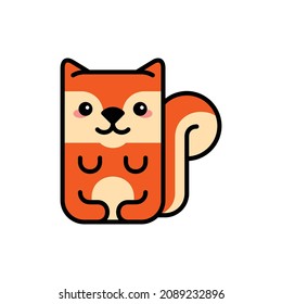 Squirrel icon. Icon design. Template elements. Flat style