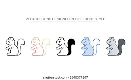 Squirrel icon design with white background stock illustration