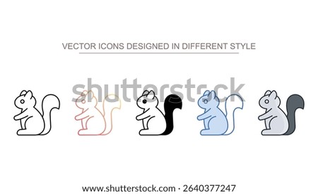 Squirrel icon design with white background stock illustration